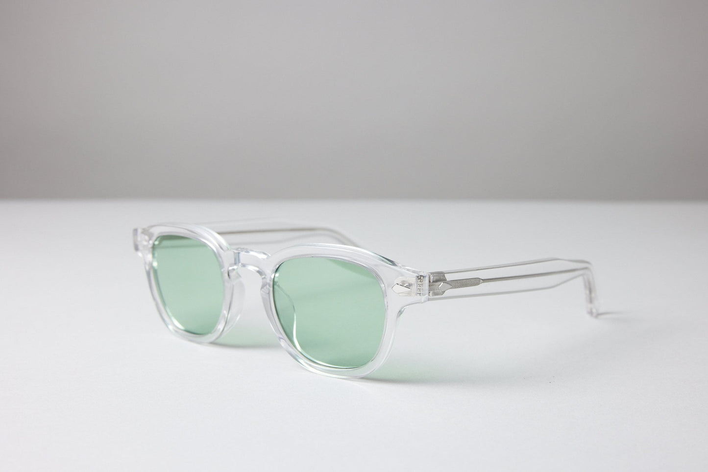 Large - NEW YORK EYERISH, Causeway. Clear Frame with Light Green Lenses