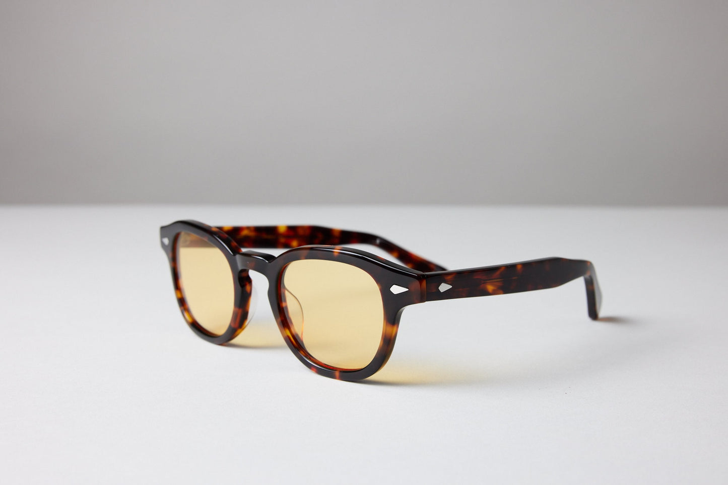 Large - NEW YORK EYERISH, Causeway. Brown Tortoise Shell Frame with Yellow Lenses