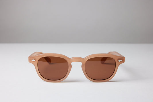 Large - NEW YORK EYERISH, Causeway. Champagne Frame with Amber Lenses