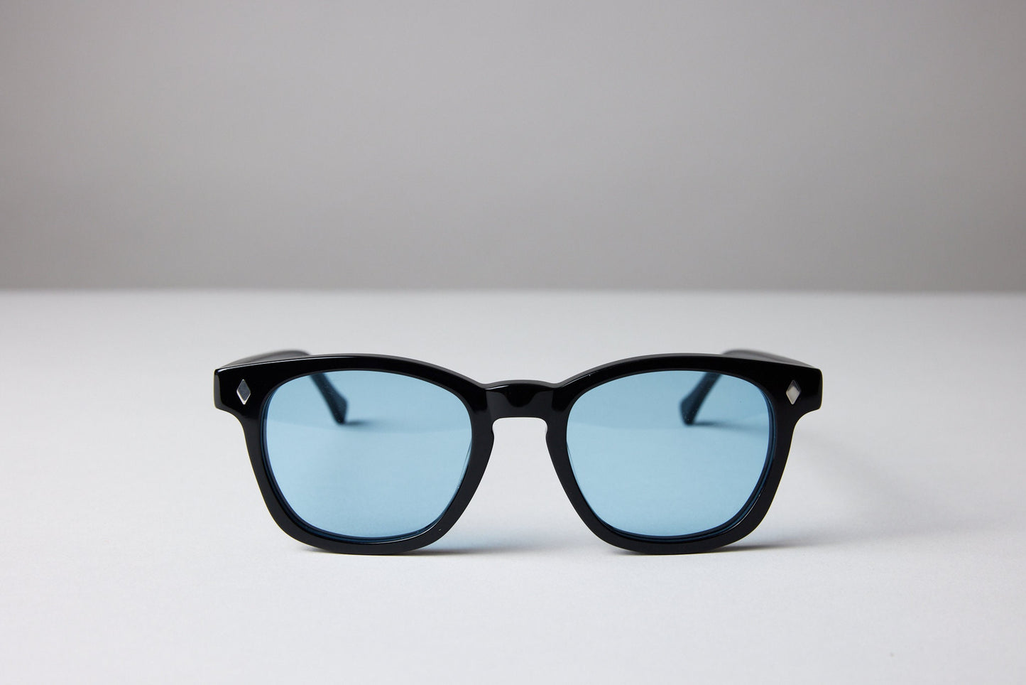 NEW YORK EYERISH, Castlerock. Black Frame with Baby Blue Lenses