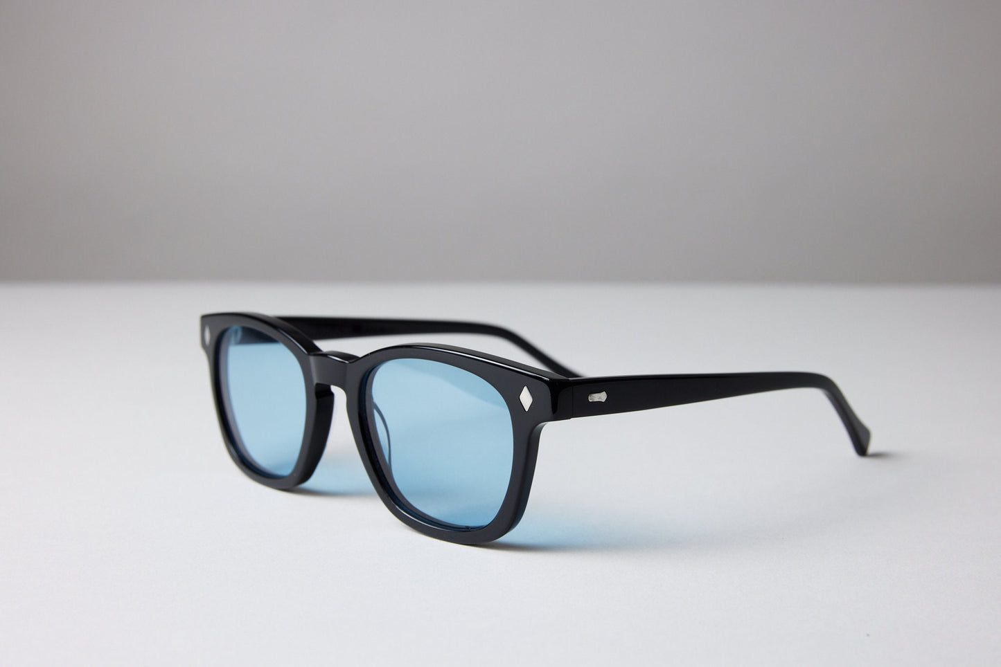 NEW YORK EYERISH, Castlerock. Black Frame with Baby Blue Lenses