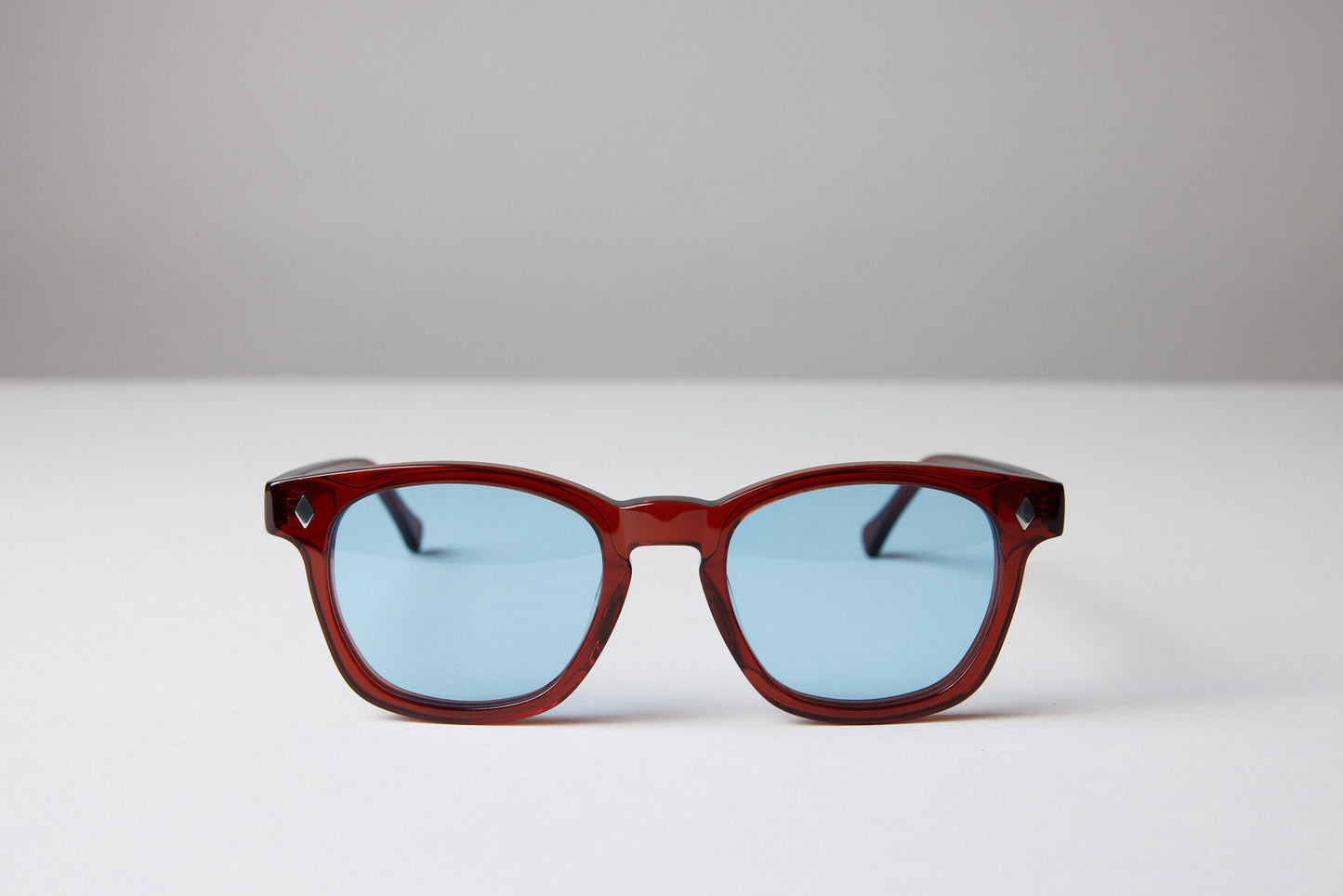 NEW YORK EYERISH, Castlerock. Garnet Red Frame with Baby Blue Lenses