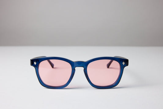 NEW YORK EYERISH, Castlerock. Blue Frame with Pink Lenses