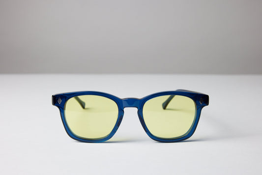 NEW YORK EYERISH, Castlerock. Blue Frame with Light Yellow Lenses
