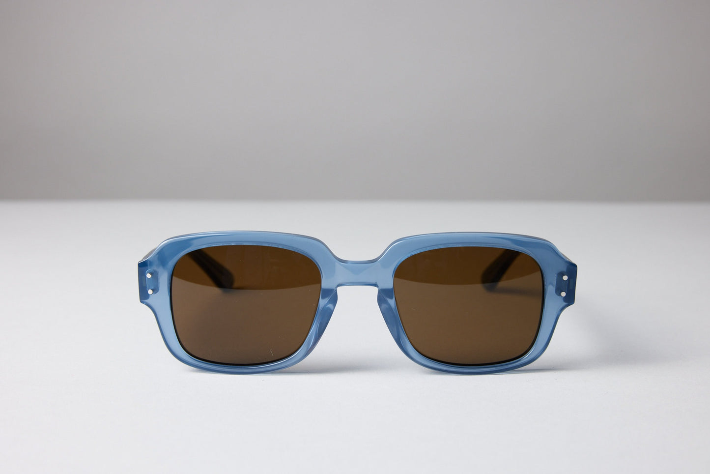 Large - NEW YORK EYERISH "The Downings." Baby Blue Frame with Amber Lenses
