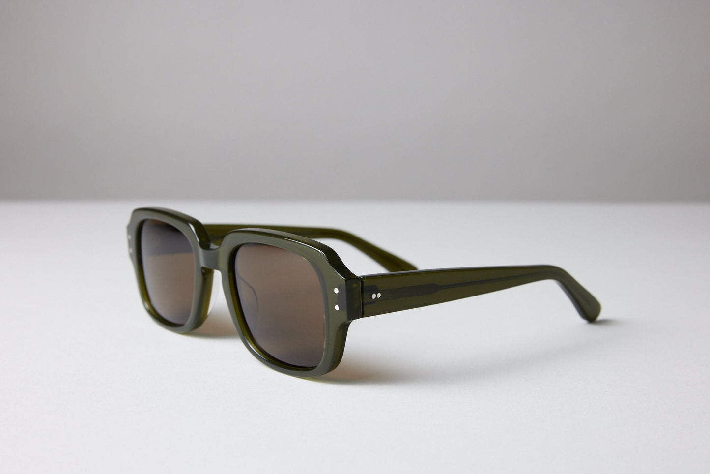 Large - NEW YORK EYERISH, "The Downings." Olive Green Frame with Amber Lenses