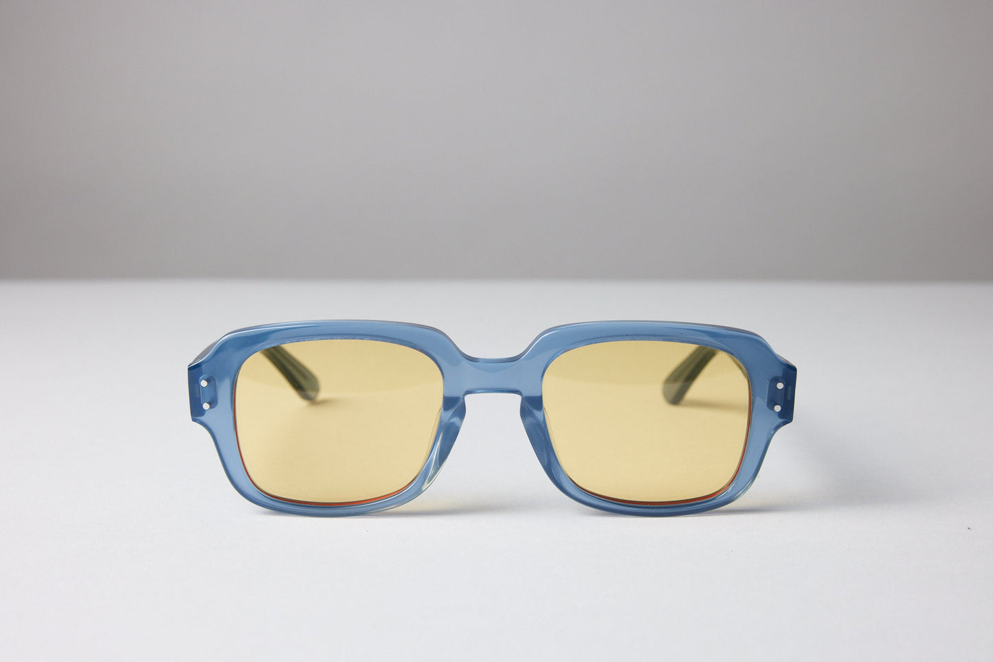 Large - NEW YORK EYERISH, "The Downings." Baby Blue Frame with Yellow Lenses