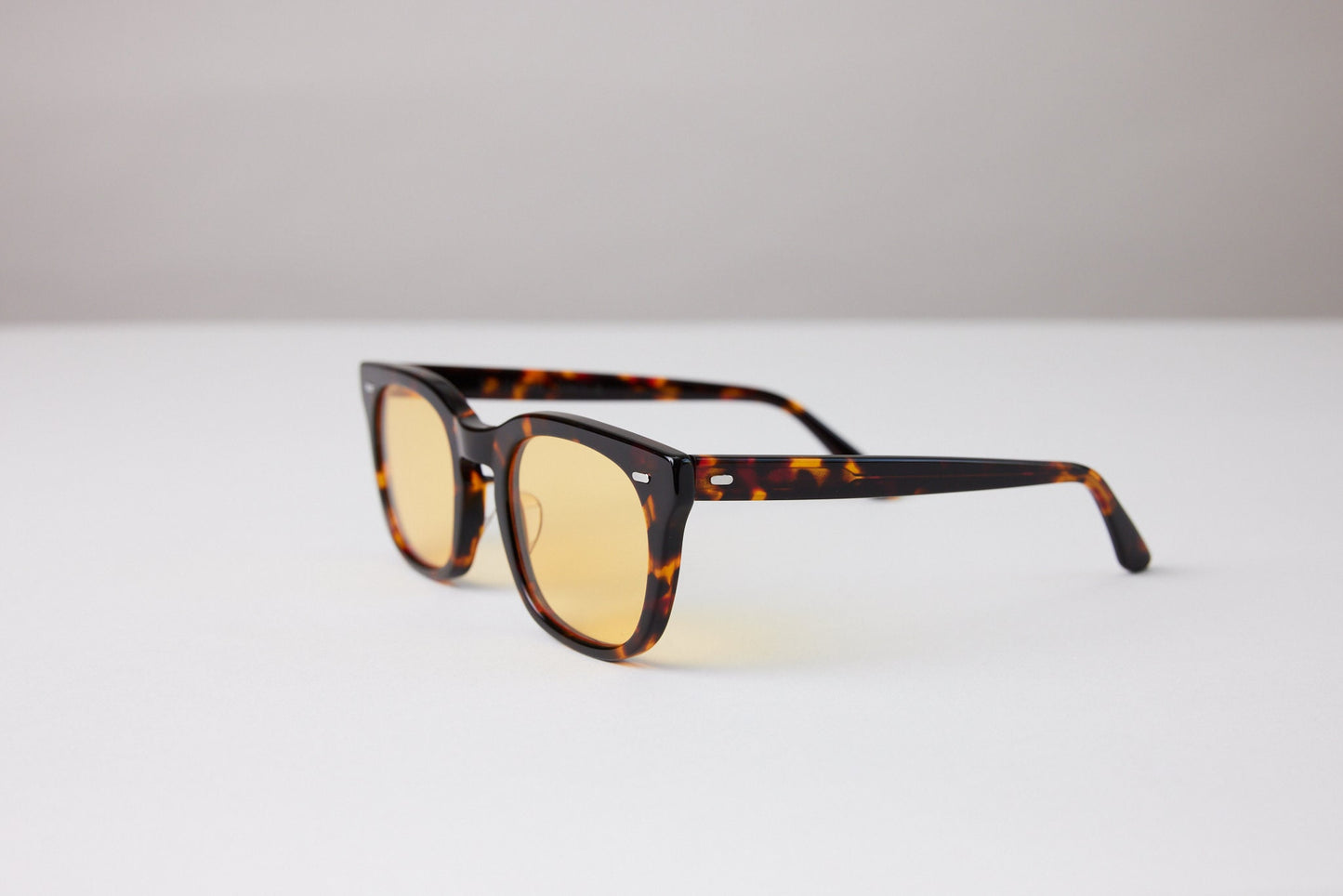 NEW YORK EYERISH, Dingle. Dark Tortoise Shell Frame with Yellow Lenses