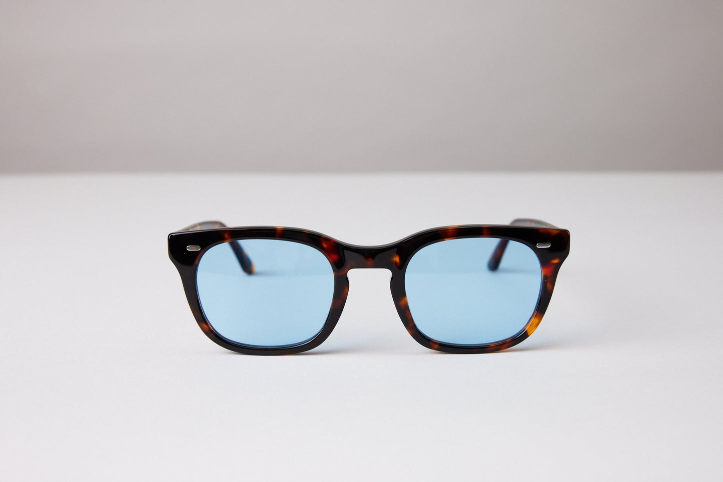 NEW YORK EYERISH, Dingle. Dark Tortoise Shell Frame with Baby Blue Lenses