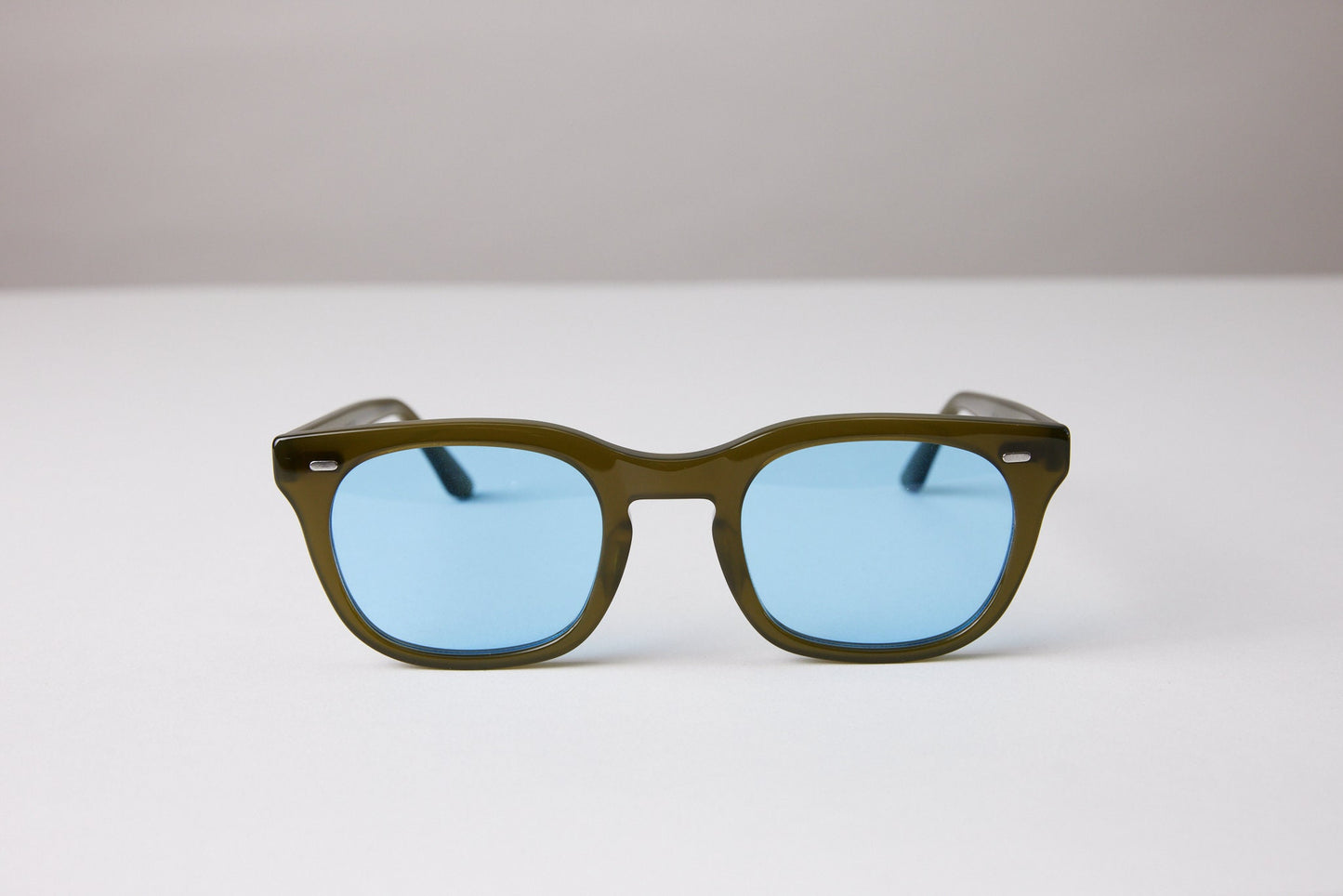 NEW YORK EYERISH, Dingle. Green Frame with Baby Blue Lenses