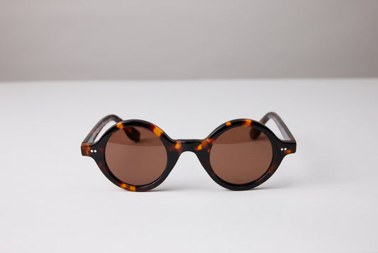 NEW YORK EYERISH, Greystones. Dark Tortoise Shell Frame with Amber Lenses