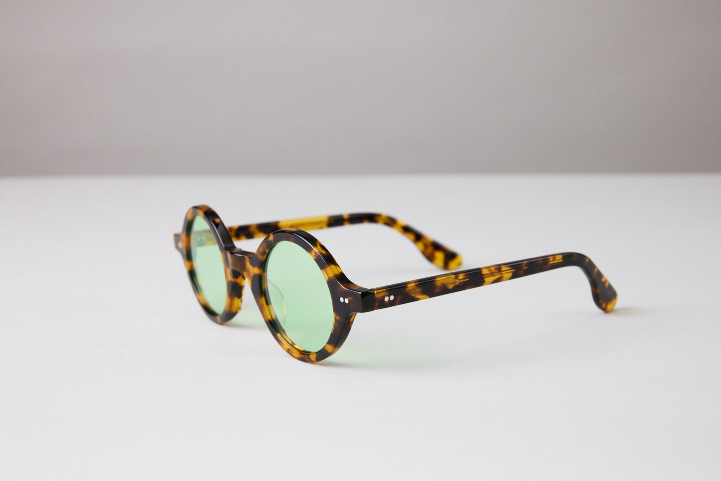 NEW YORK EYERISH, Greystones. Light Tortoise Shell Frame with Light Green Lenses