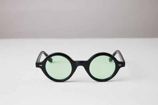 NEW YORK EYERISH, Greystones. Black Frame with Light Green Lenses