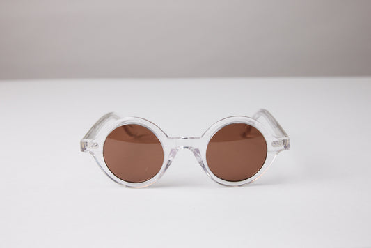 NEW YORK EYERISH, Greystones. Clear Frame with Amber Lenses