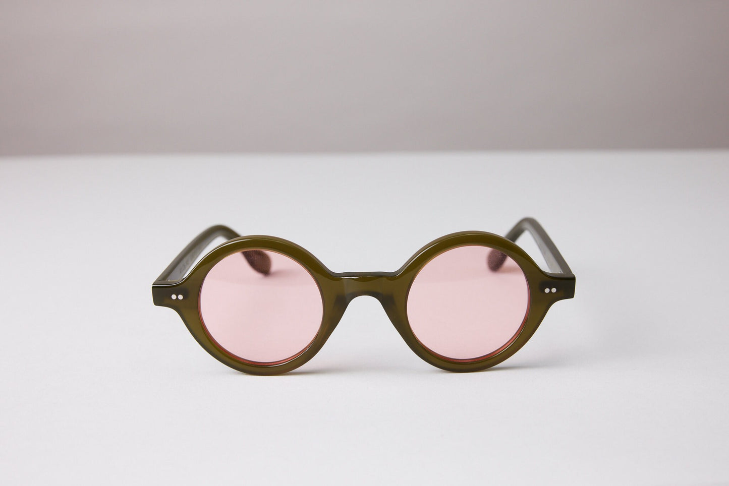 NEW YORK EYERISH, Greystones. Green Frame with Pink Lenses