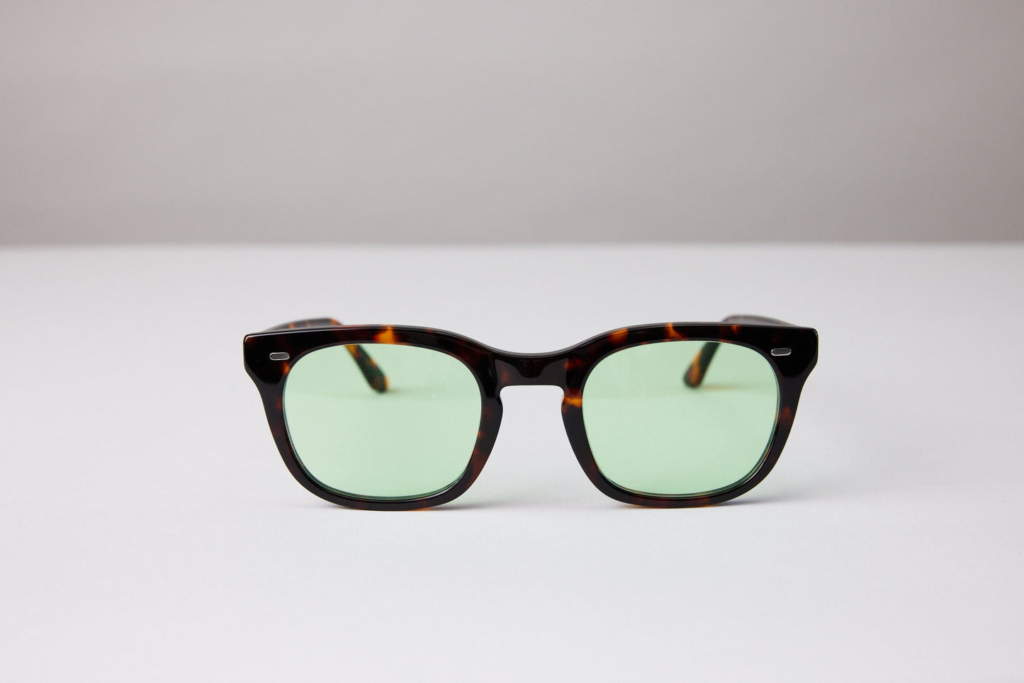 NEW YORK EYERISH, Dingle. Dark Tortoise Shell Frame with Light Green Lenses