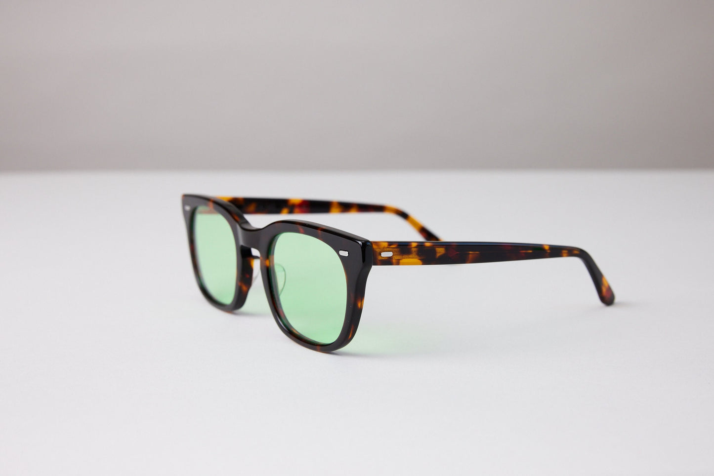 NEW YORK EYERISH, Dingle. Dark Tortoise Shell Frame with Light Green Lenses