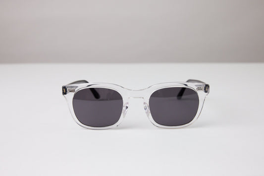 NEW YORK EYERISH, Dingle. Clear with Black Temple Frame with Grey Lenses