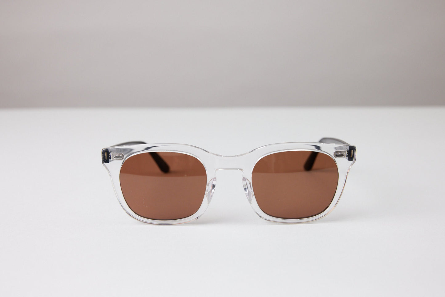 NEW YORK EYERISH, Dingle. Clear with Black Temple Frame with Amber Lenses