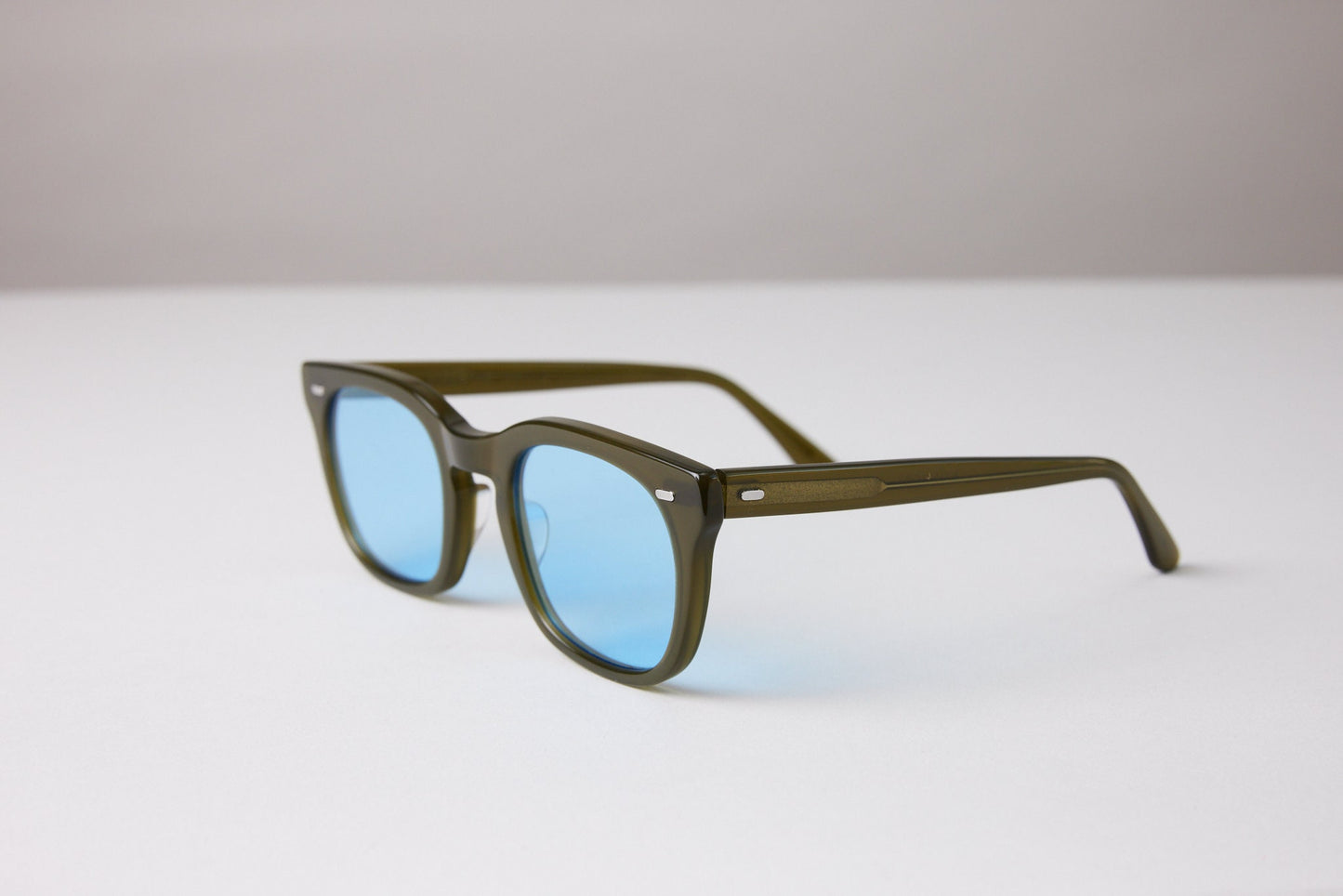 NEW YORK EYERISH, Dingle. Green Frame with Baby Blue Lenses