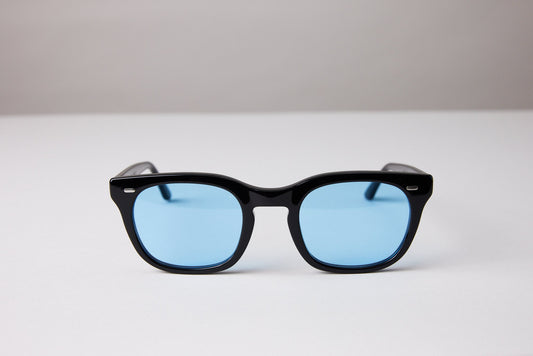 NEW YORK EYERISH, Dingle. Black Frame with Baby Blue Lenses