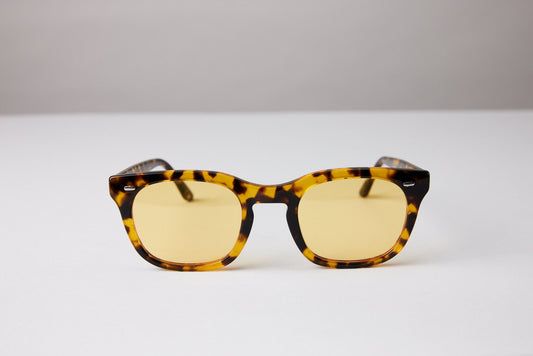 NEW YORK EYERISH, Dingle. Light Tortoise Shell Frame with Yellow Lenses