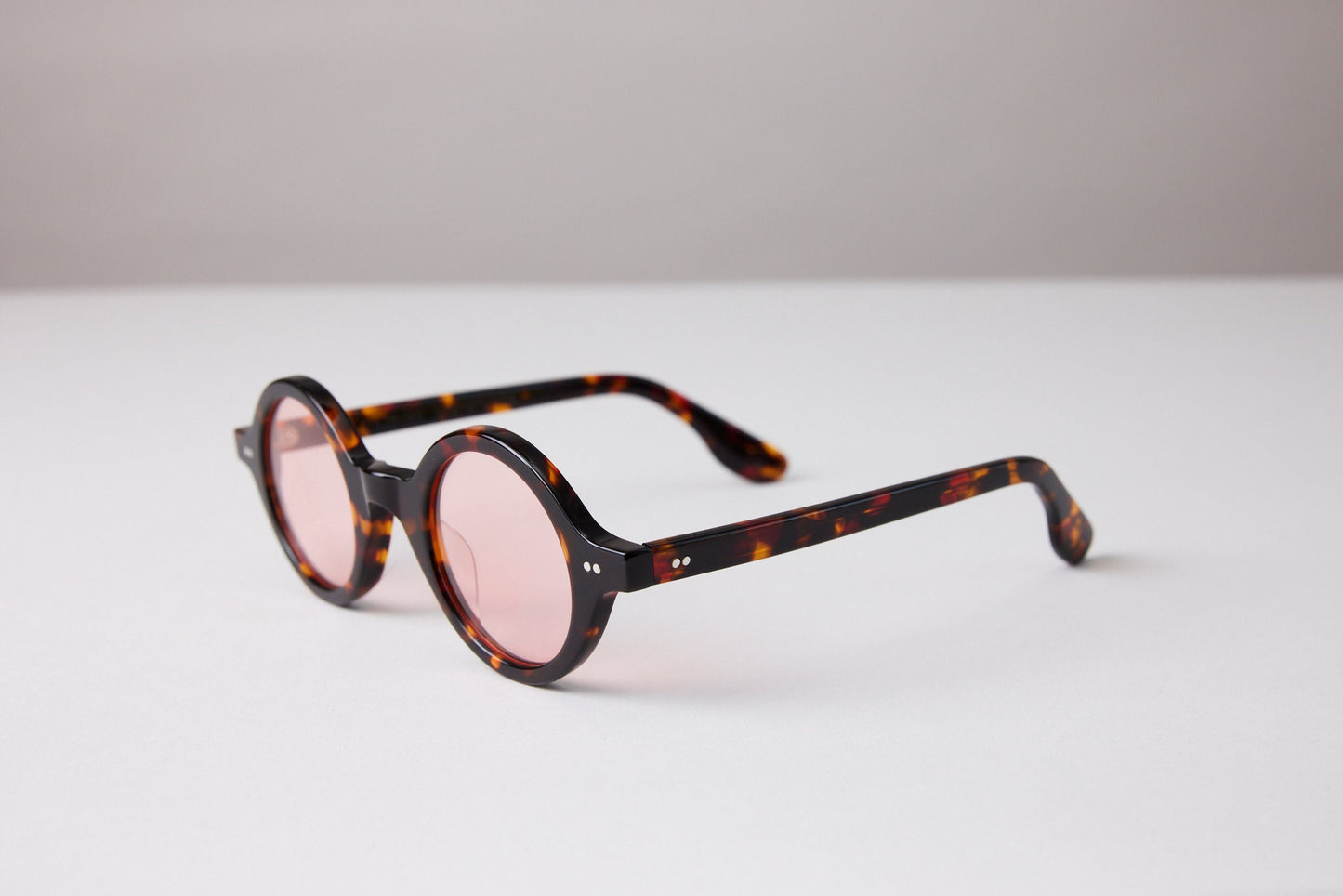 NEW YORK EYERISH, Greystones. Dark Tortoise Shell Frame with Pink Lenses