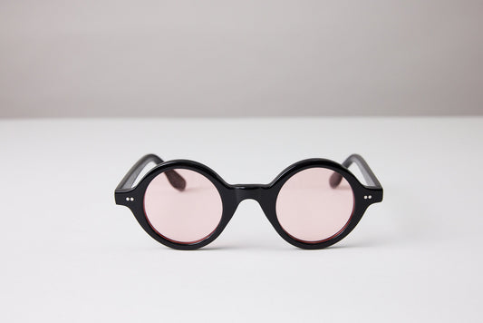 NEW YORK EYERISH, Greystones. Black Frame with Pink Lenses