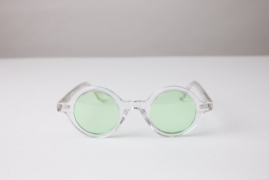 NEW YORK EYERISH, Greystones. Clear Frame with Light Green Lenses