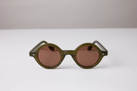 NEW YORK EYERISH, Greystones. Green Frame with Amber Lenses