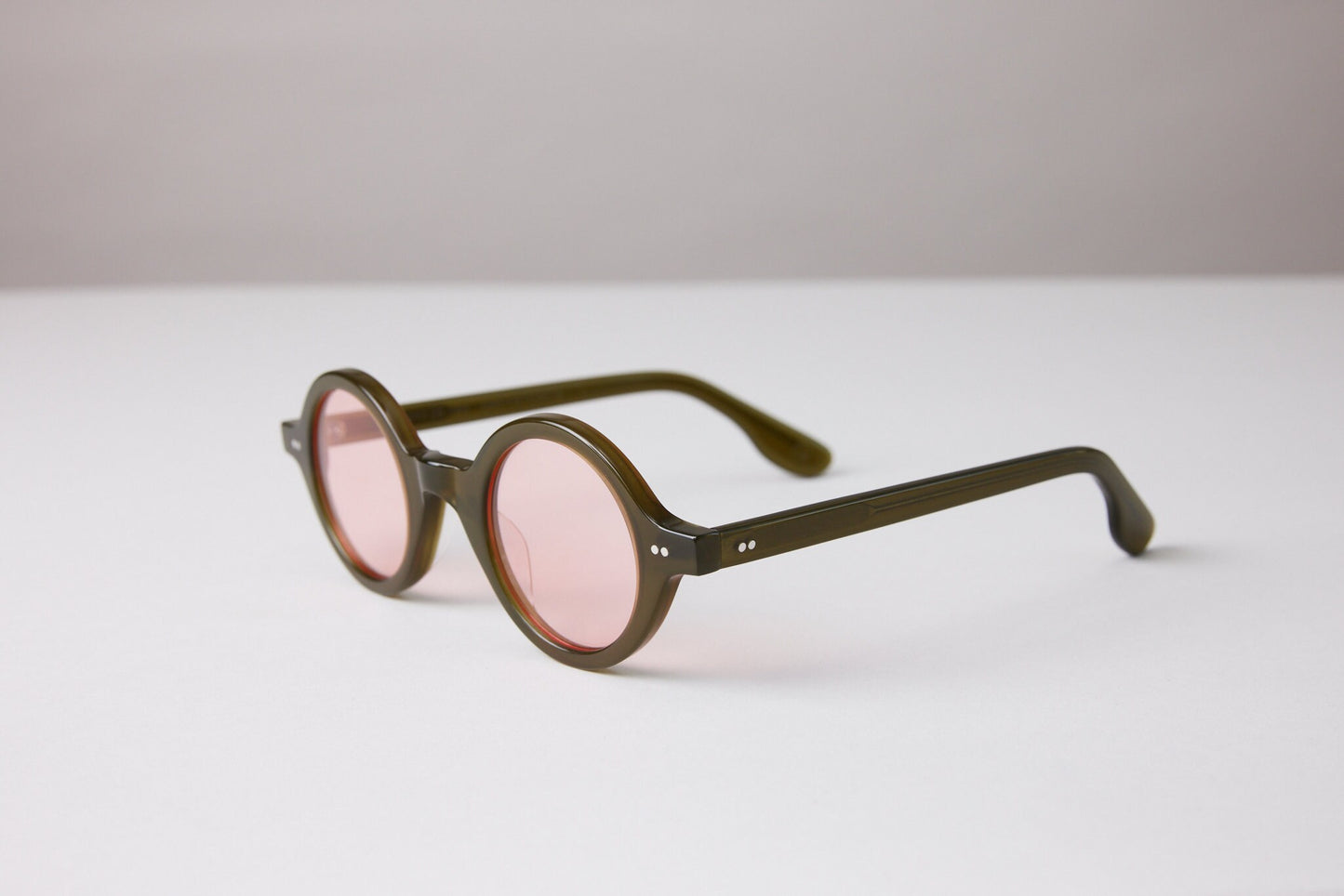 NEW YORK EYERISH, Greystones. Green Frame with Pink Lenses