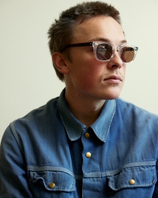 NEW YORK EYERISH, Dingle. Clear with Black Temple Frame with Light Green Lenses