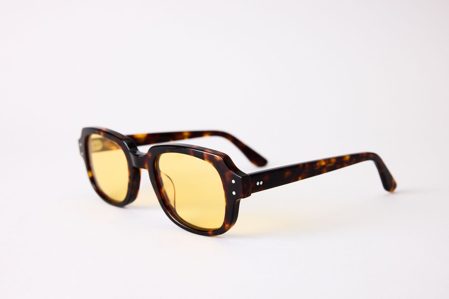 Small - New York Eye_rish, "The Downings." Dark Tortoise Frame with Yellow Lenses