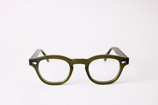 Small - New York Eye_rish, Causeway. Rx Prescription Lenses with Olive Green Frames