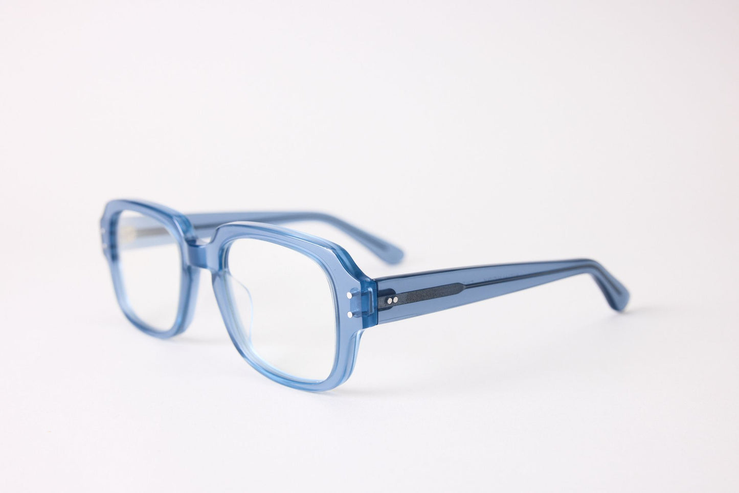 Large - New York Eye_rish, "The Downings." Rx Prescription Lenses with Baby Blue Frames