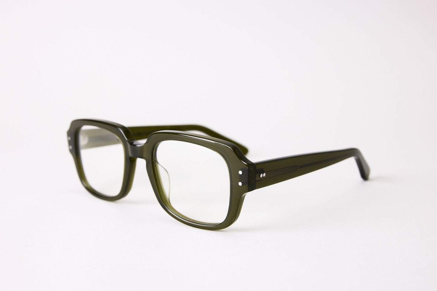 Large - New York Eye_rish, "The Downings." Rx Prescription Lenses with Olive Green Frames