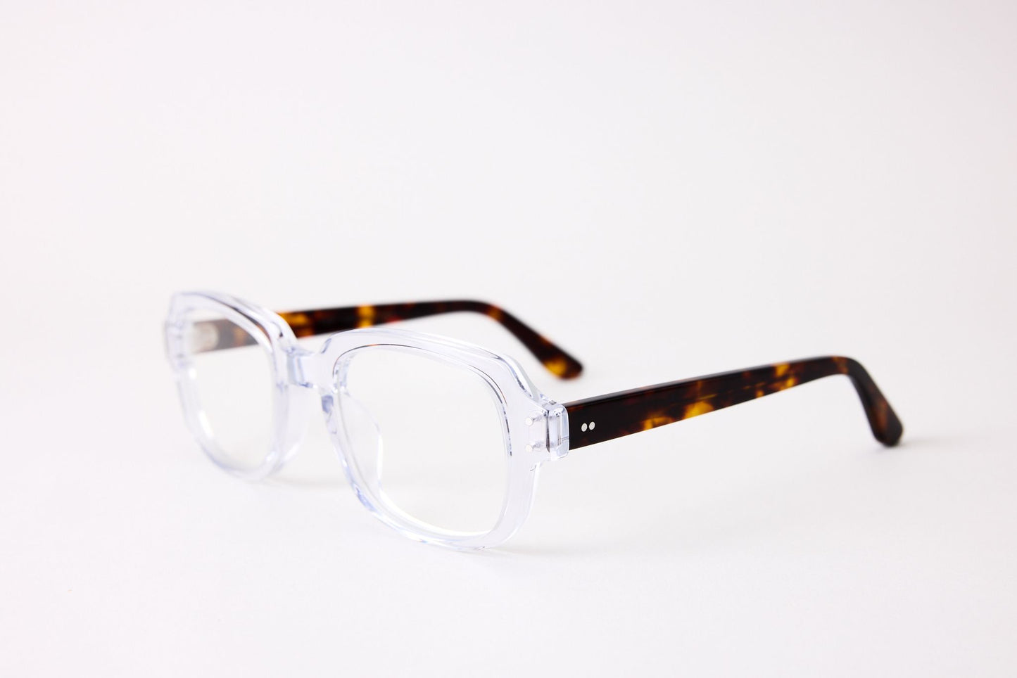 Small - New York Eye_rish, "The Downings." Rx Prescription Lenses with Clear Frames and Dark Tortoise Temples