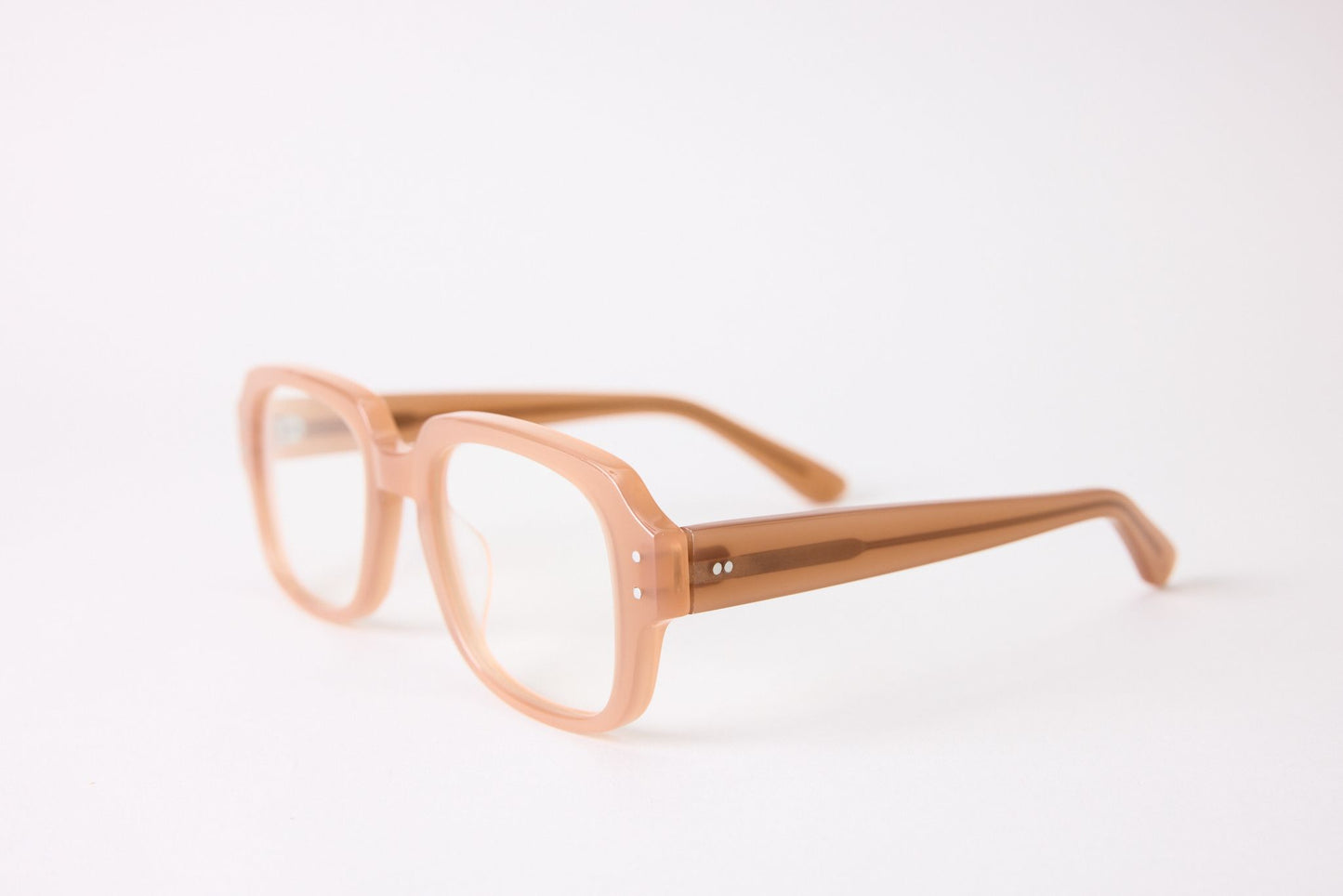 Large - New York Eye_rish, "The Downings." Rx Prescription Lenses with Champagne Frames