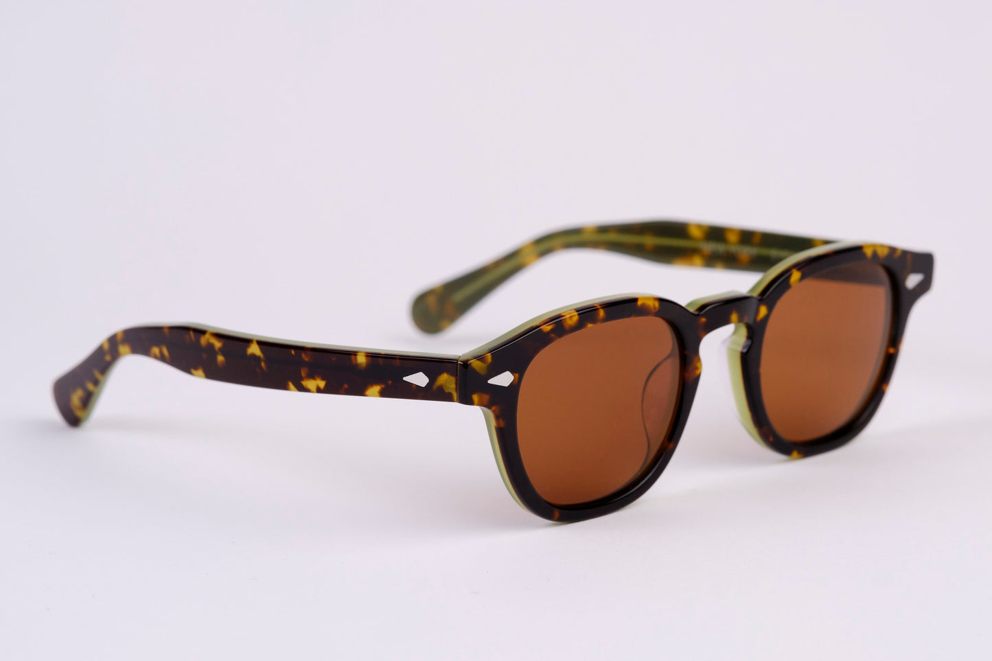 Large - New York Eye_rish, Causeway. Whiskey Tortoise/Green Frame with Amber Lenses