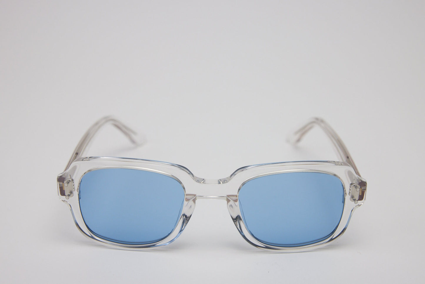 Small - NEW YORK EYERISH, "The Downings." Clear Frame with Baby Blue Lenses