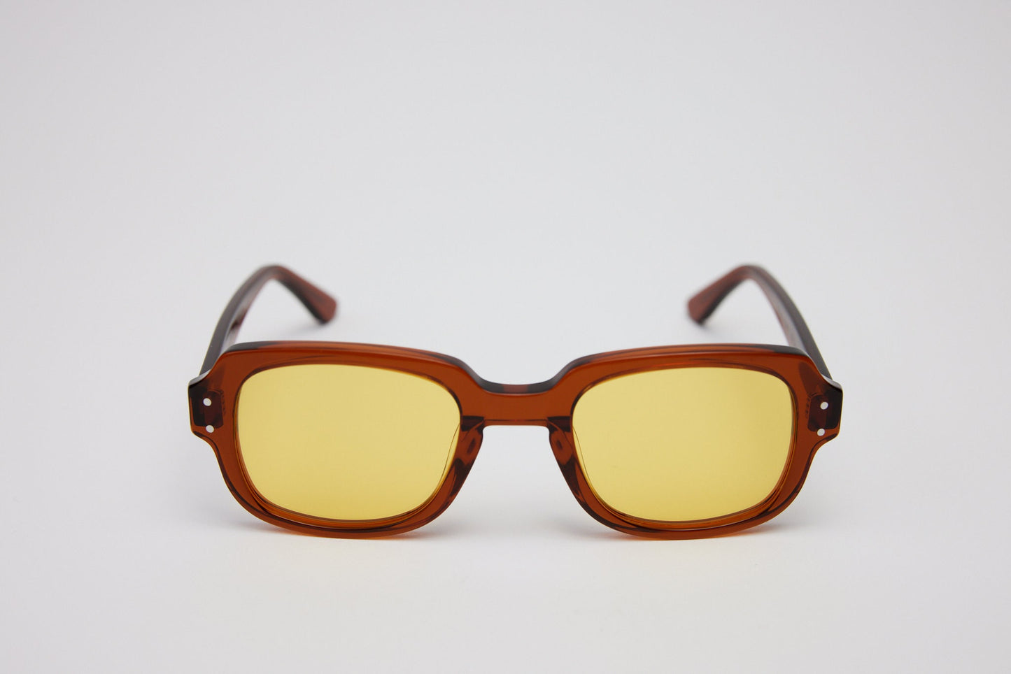 Small - NEW YORK EYERISH, "The Downings." Brown Frame with Yellow Lenses