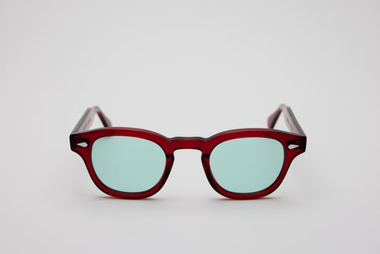 Small - NEW YORK EYERISH, Causeway. Red Frame with Mint Lenses