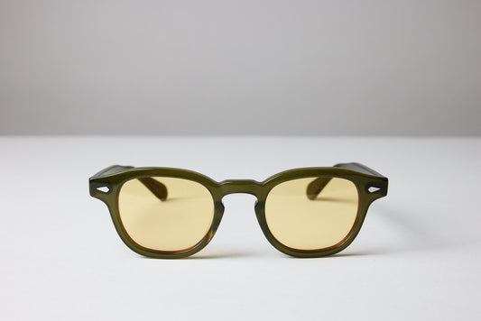 Large - New York Eye_rish, Causeway. Olive Green Frame with Yellow Lenses