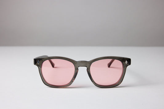 NEW YORK EYERISH, Castlerock. Smoky Grey Frame with Pink Lenses