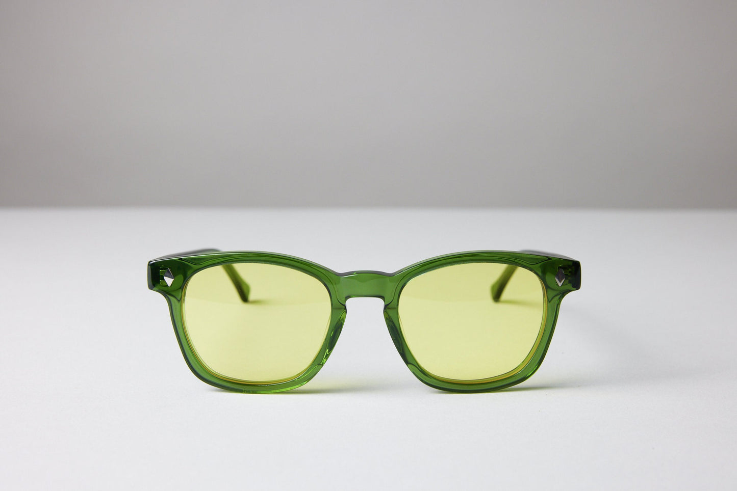 New York Eye_rish, Castlerock. Bottle Green Frame with Light Yellow Lenses