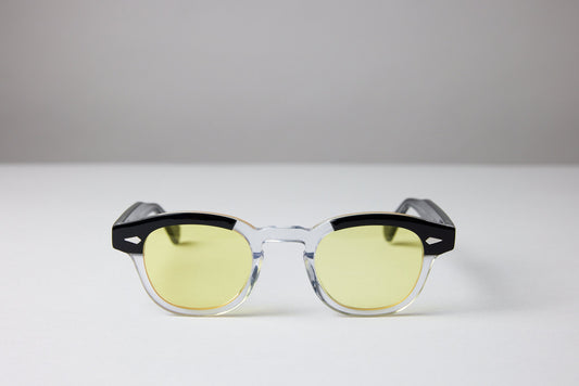 Small - NEW YORK EYERISH, Causeway. Two-tone, Black/Crystal Frame with Light Yellow Lenses