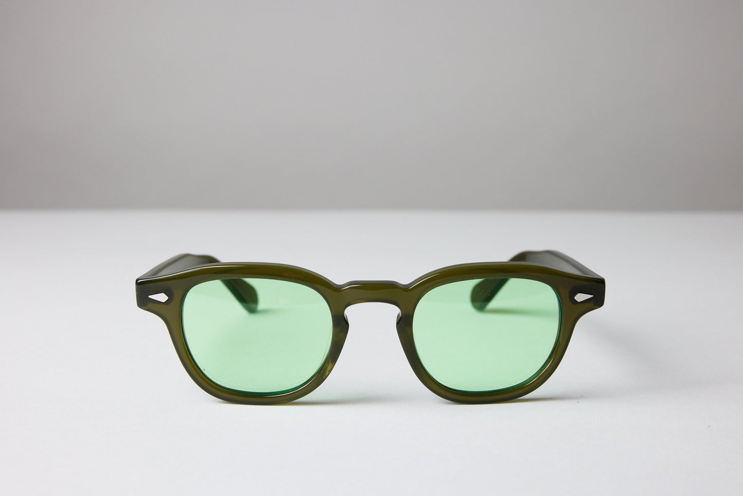 Large - New York Eye_rish, Causeway. Olive Green Frame with Light Green Lenses