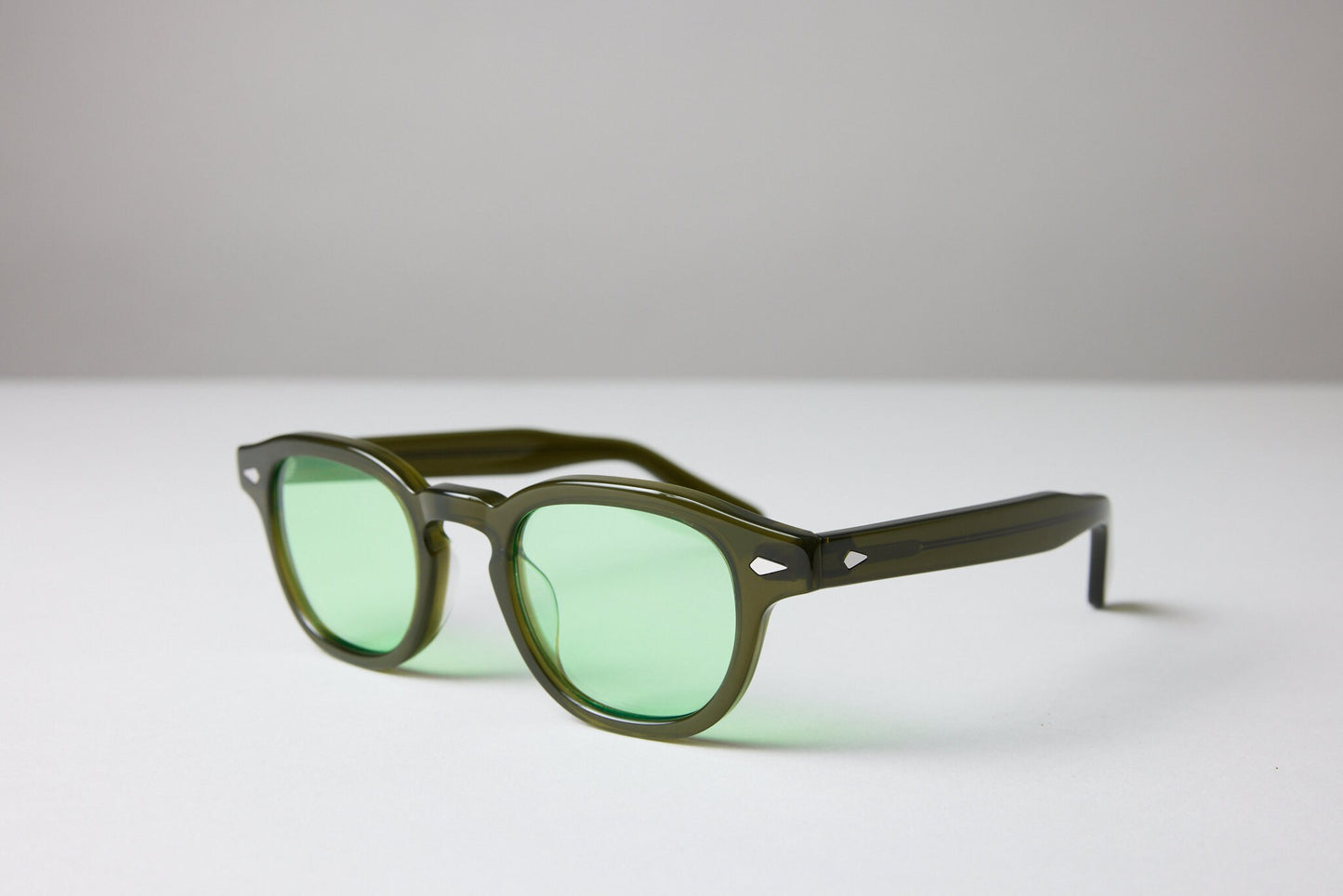 Large - New York Eye_rish, Causeway. Olive Green Frame with Light Green Lenses