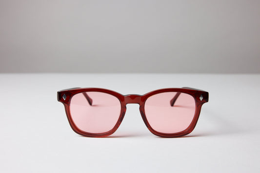 NEW YORK EYERISH, Castlerock. Garnet Red Frame with Pink Lenses